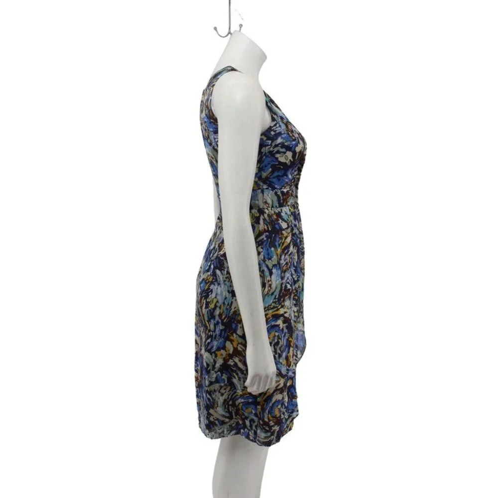 Anthropologie Moulinette Soeurs Oak Apple Blue Green Swirl Silk Wrap Dress Size